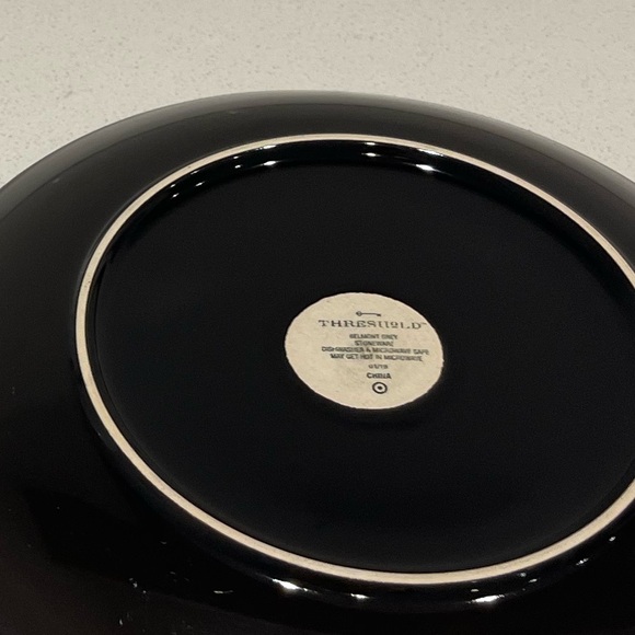 Set of 2 Threshold Stoneware BELMONT GREY glazed approx 8.5” Salad Plates - Picture 3 of 8